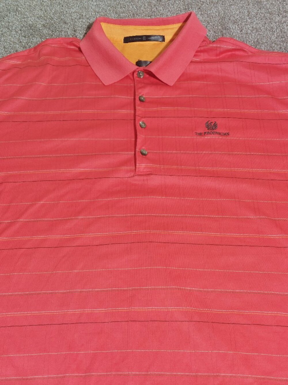 Tiger Woods Collection Polo The Phoenician Embroidered Logo Coral color Size XXL
